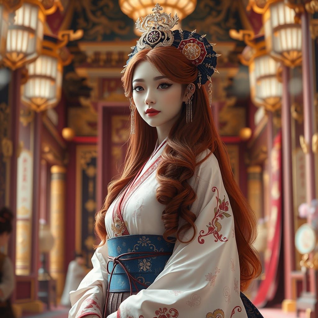 Princess Rokujo in Imperial Palace with Ethereal Glow