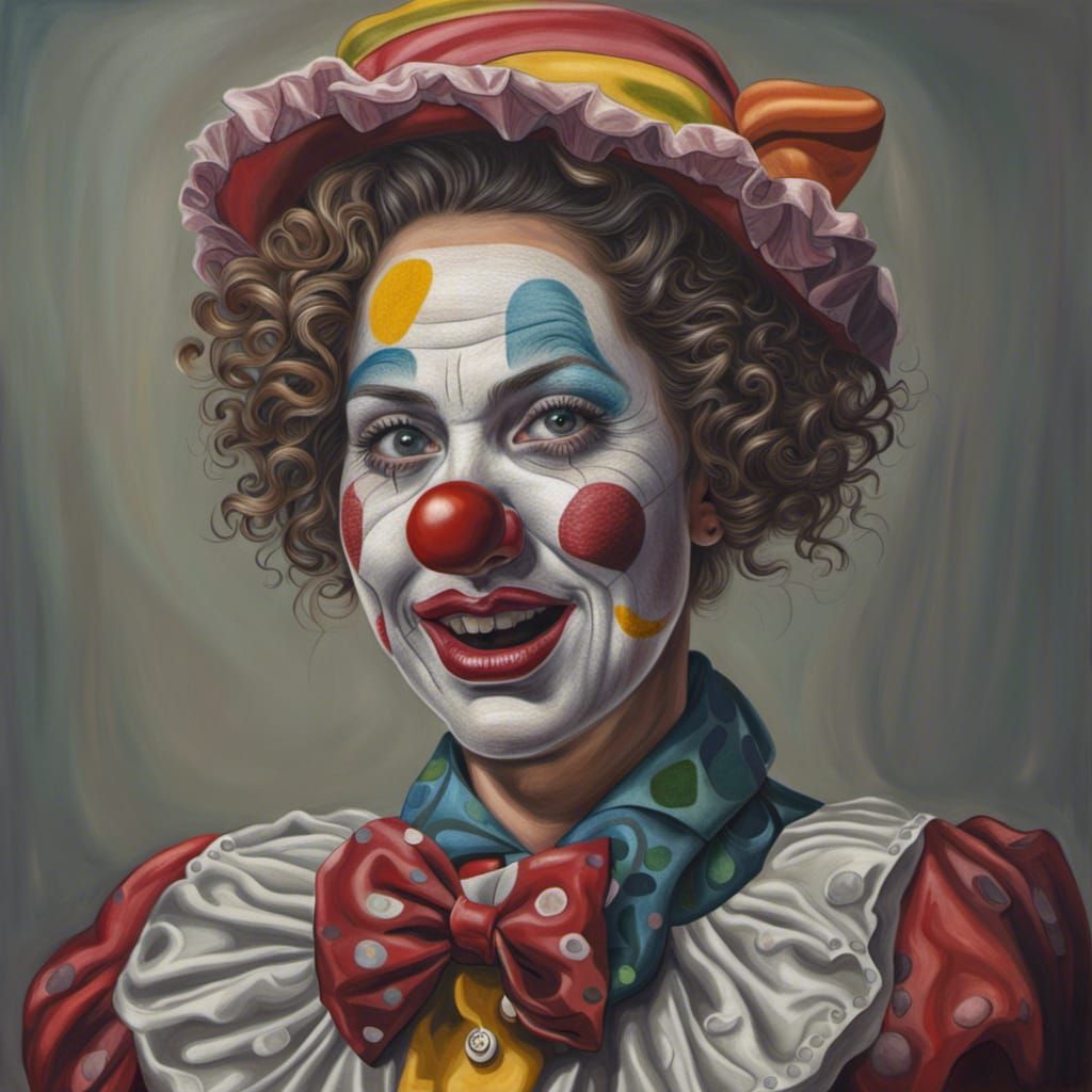 Hyperrealistic Clown Portrait with Intricate Detail