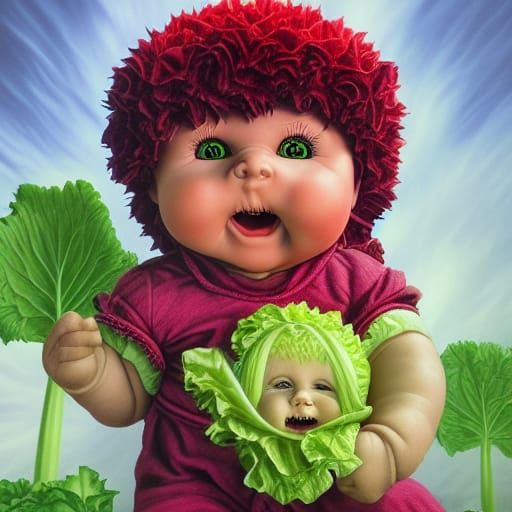 Evil Cabbage Patch Doll Blood Ritual in Hyperrealism
