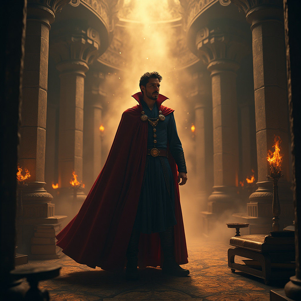 Doctor Strange in Mystical Chamber: Cinematic Portrait