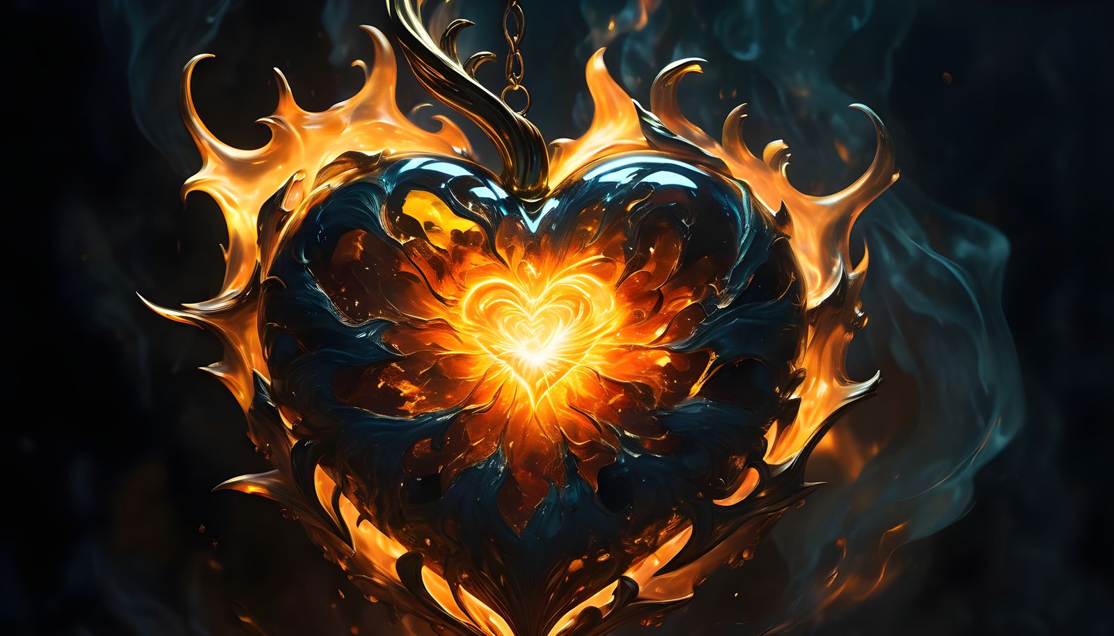 Fiery Heart Illustration