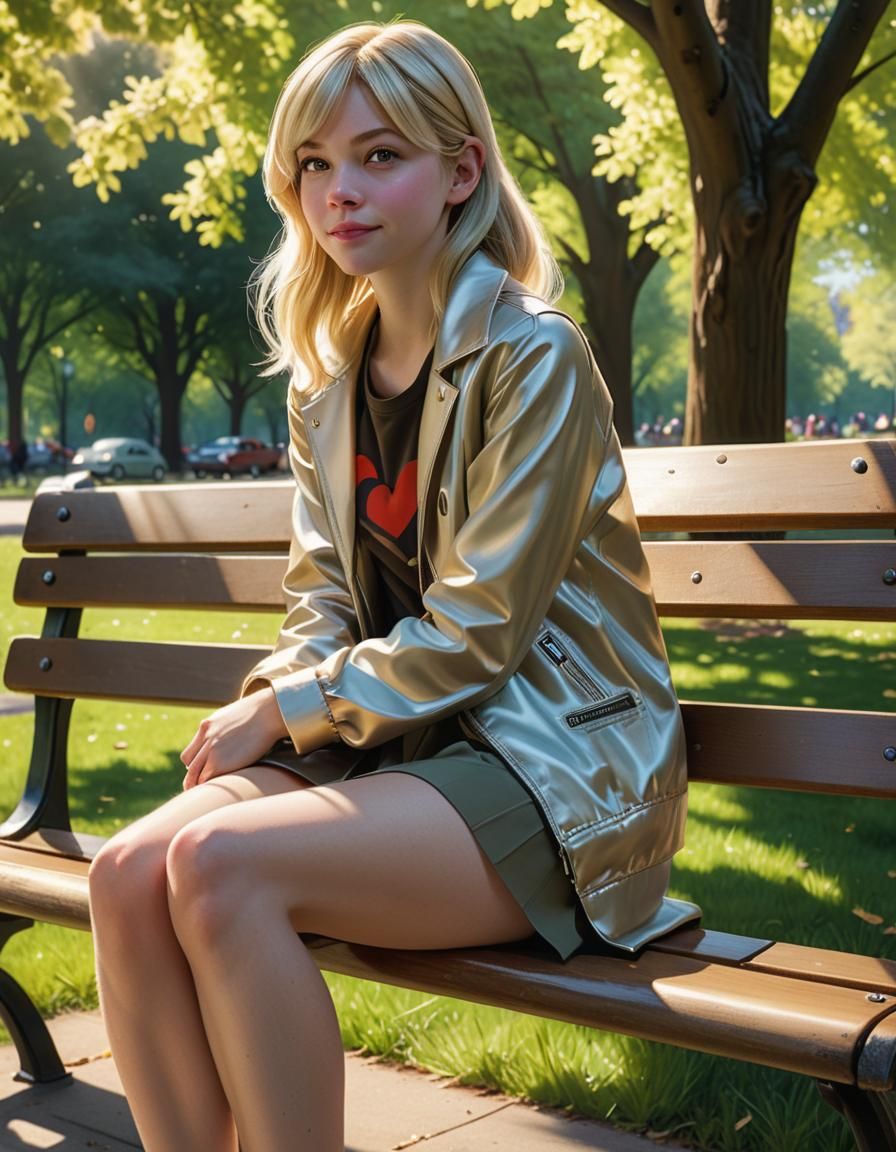 Gwen Stacy Portrait in Park, Artgerm Style