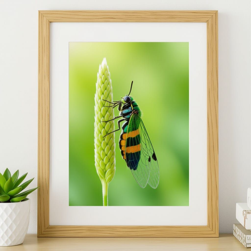 Framed Nature Scene: Cicada Song
