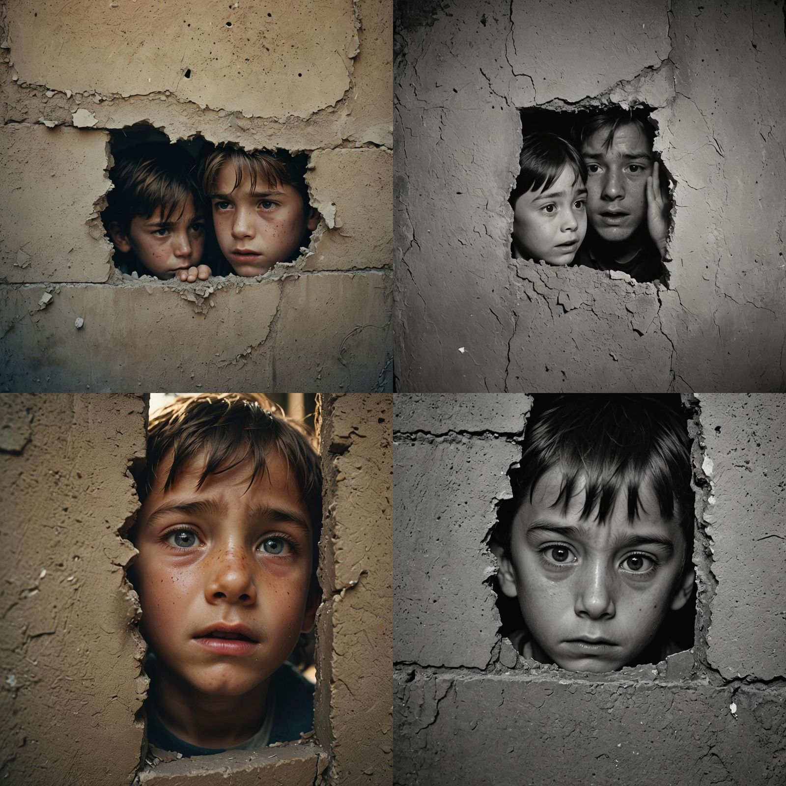 Dramatic Scene: Child Observes Crying Man