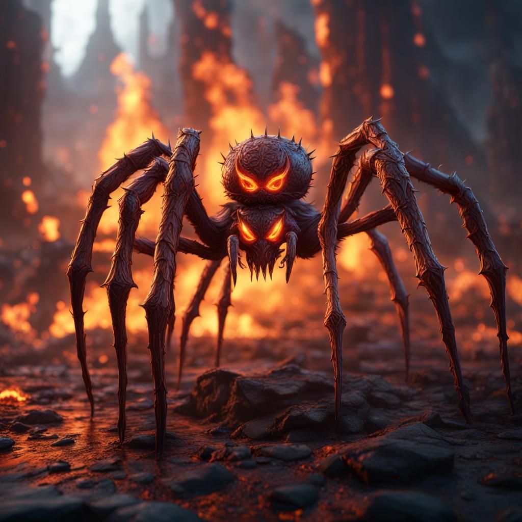 Fiery Spider Fantasy Concept Art