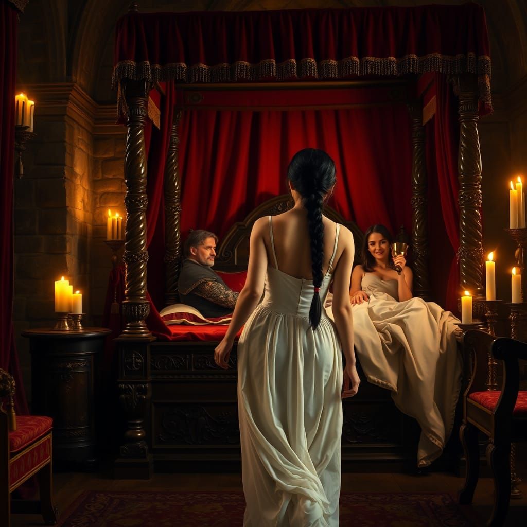 Regal Encounter in a Medieval Chamber