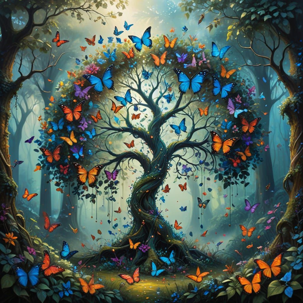 Ethereal Fantasy Floral Forest with Arabesque Pop-Up Structu...