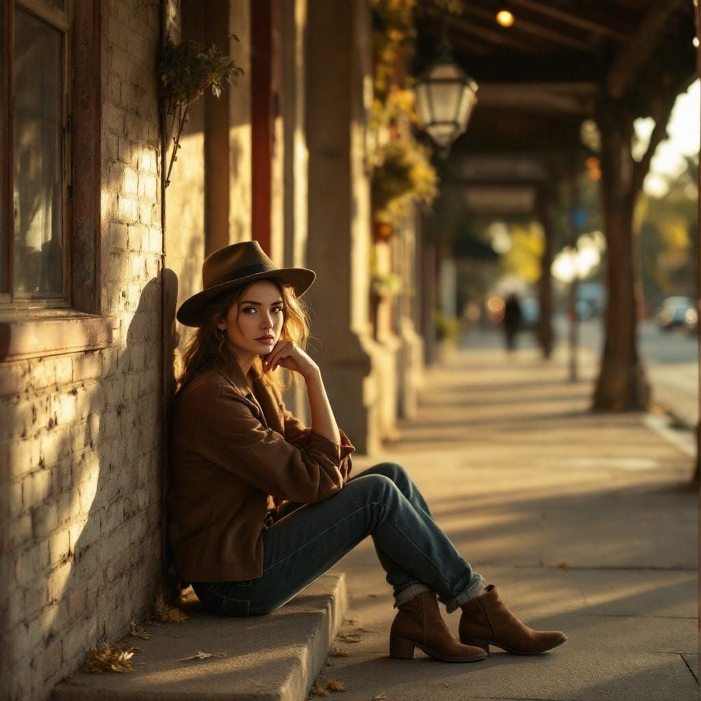 Nostalgic Portrait in Rockwell and Leibovitz Style