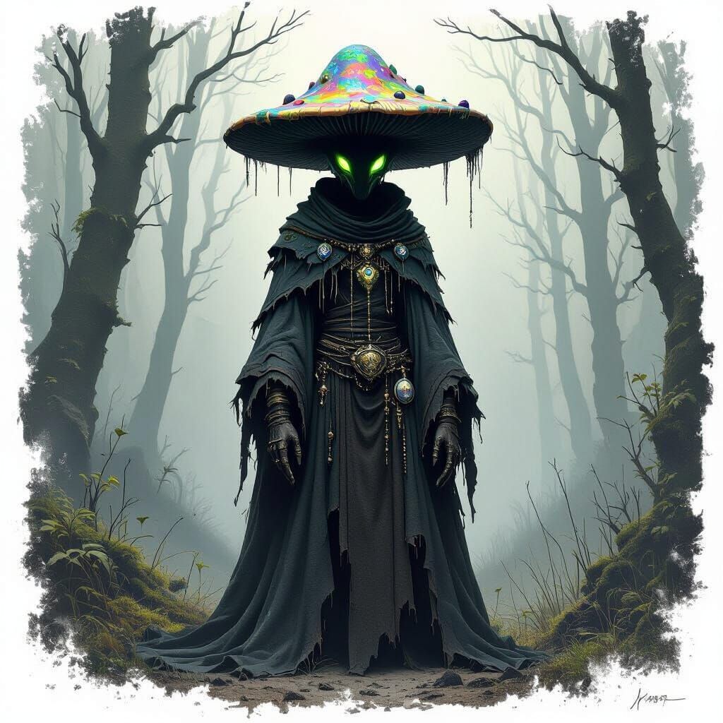 Gothic Myconid Sovereign in Eerie Forest