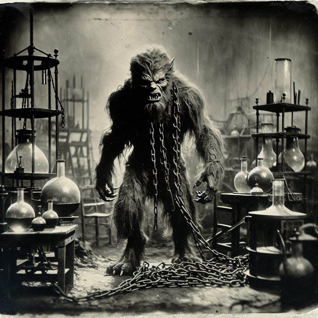 Photography of a werewolf in the 1920s