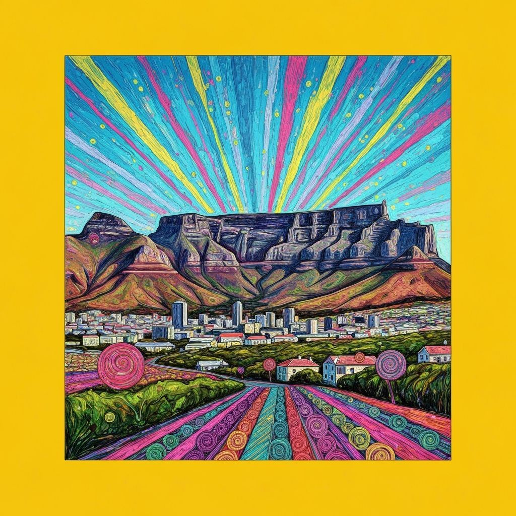 Vibrant Abstract Expressionist Table Mountain