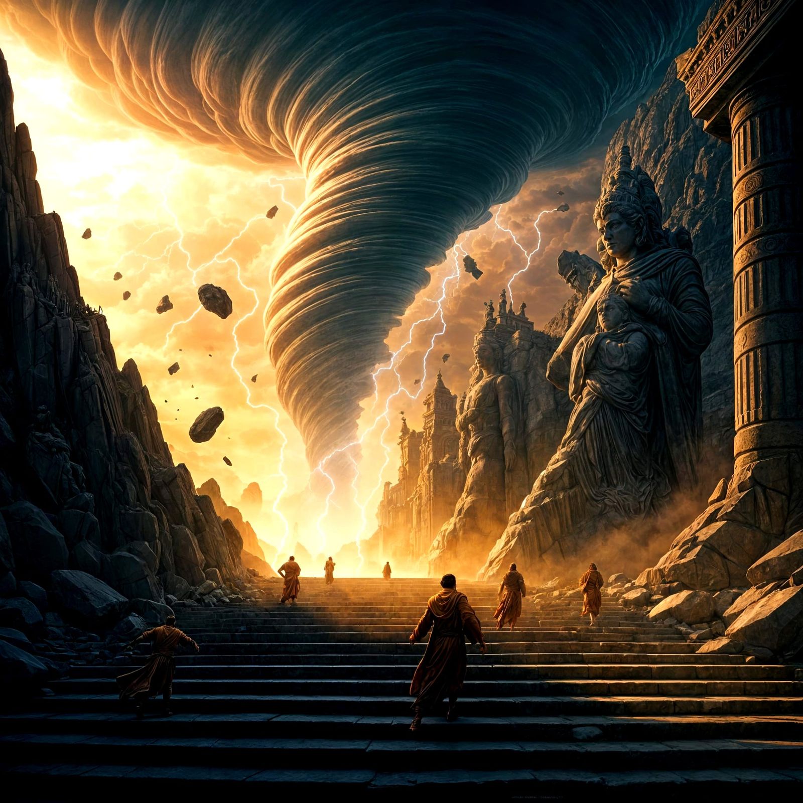 Sacred Temple Crumbles Under Tornadic Fury