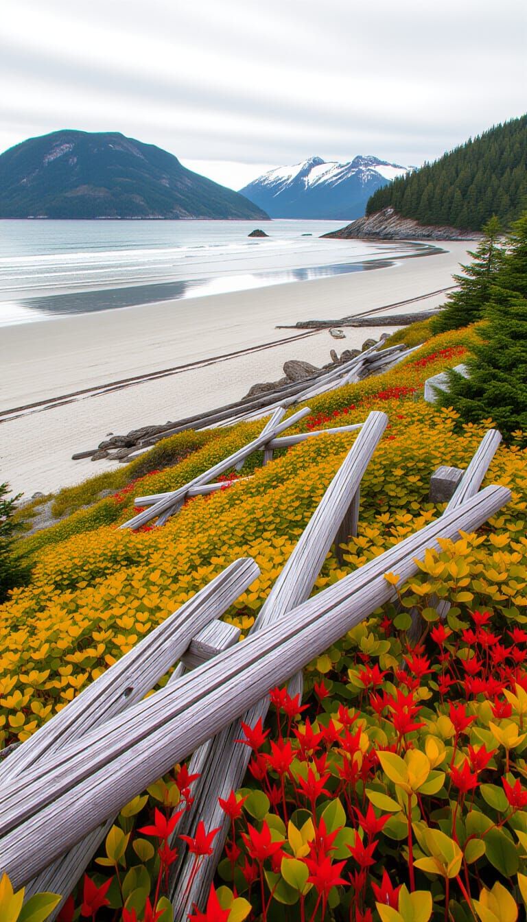 Minimalist Beach Landscape in British Columbia