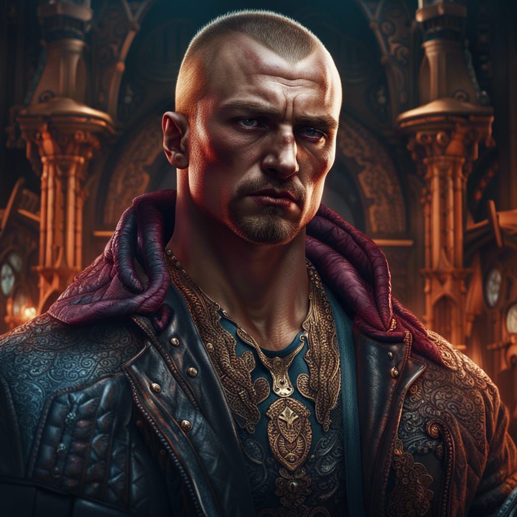 Handsome Russian Gangster: Detailed Matte Painting