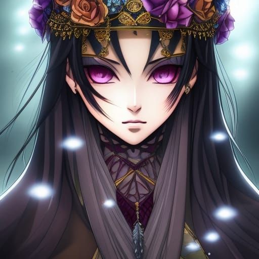 Anime Portrait of a Beautiful Forest Witch
