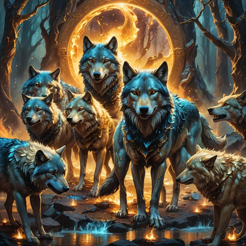 Wolves Photobomb a Mystical Brass Liquid Experiment