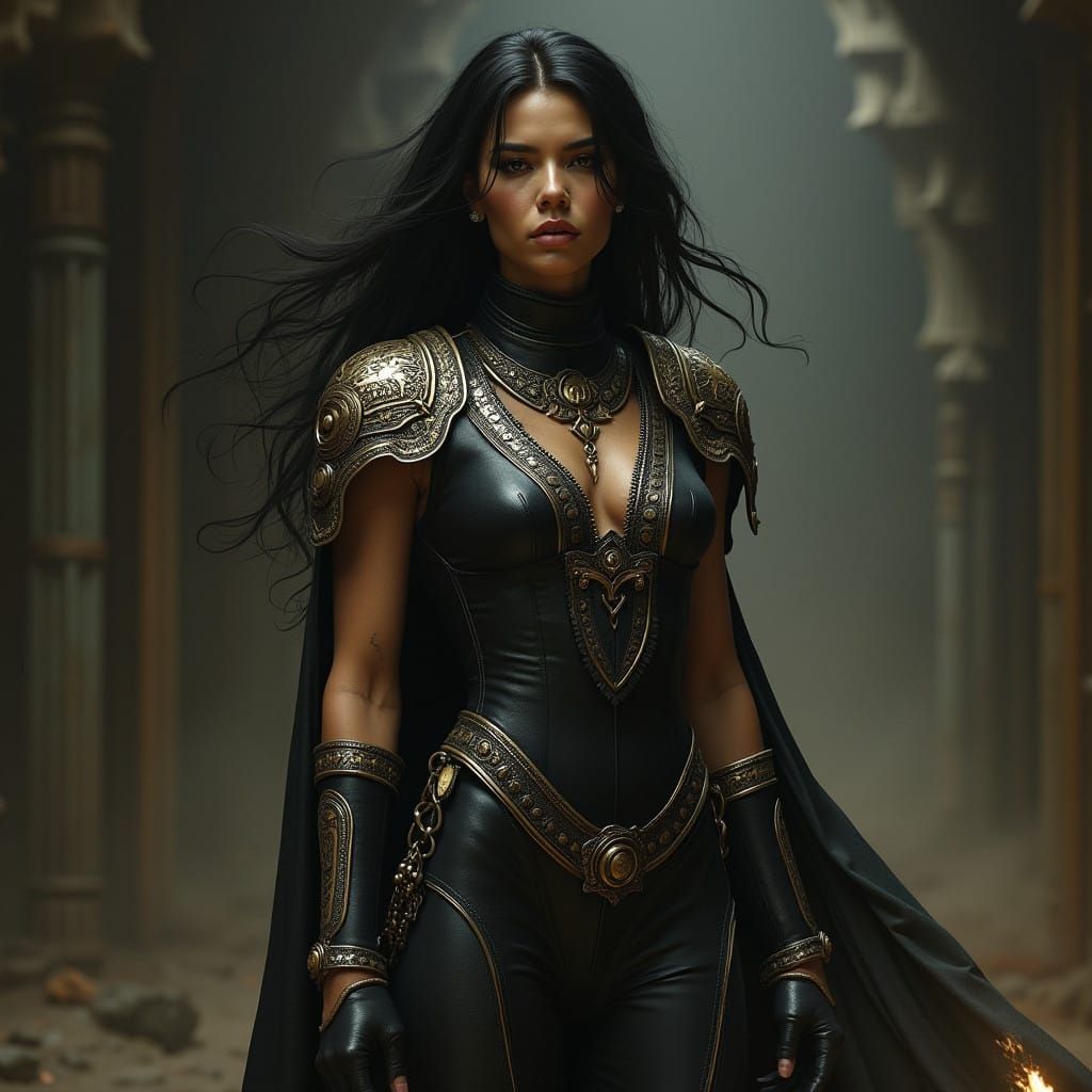 Mysterious Annunaki Warrior in Dark, Gritty Fantasy