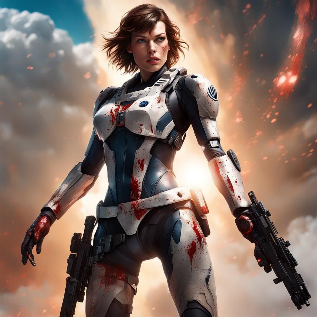 Milla Jovovich as Captain Shepard: Detailed Studio Photo