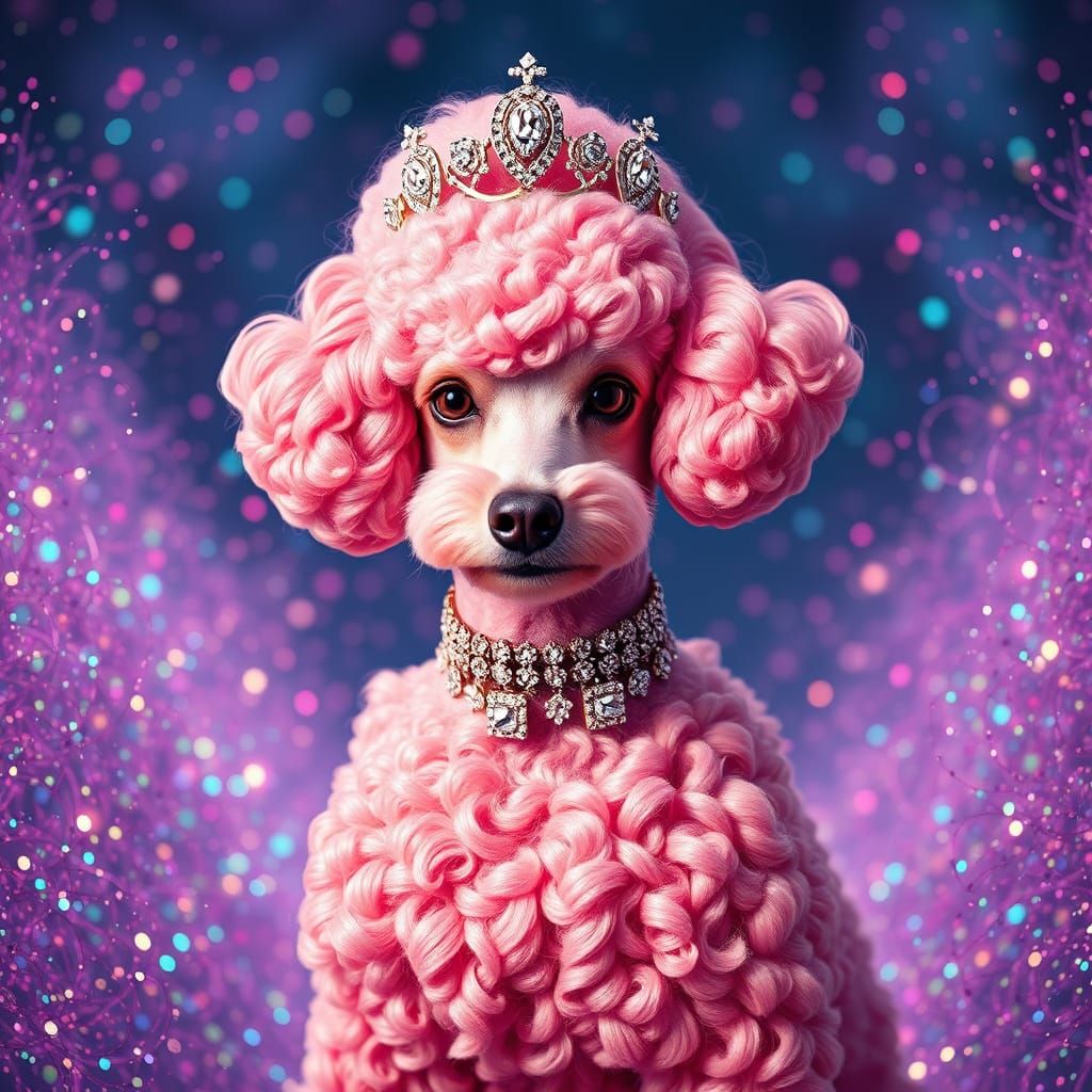 Pink Poodle in Glittering Regalia