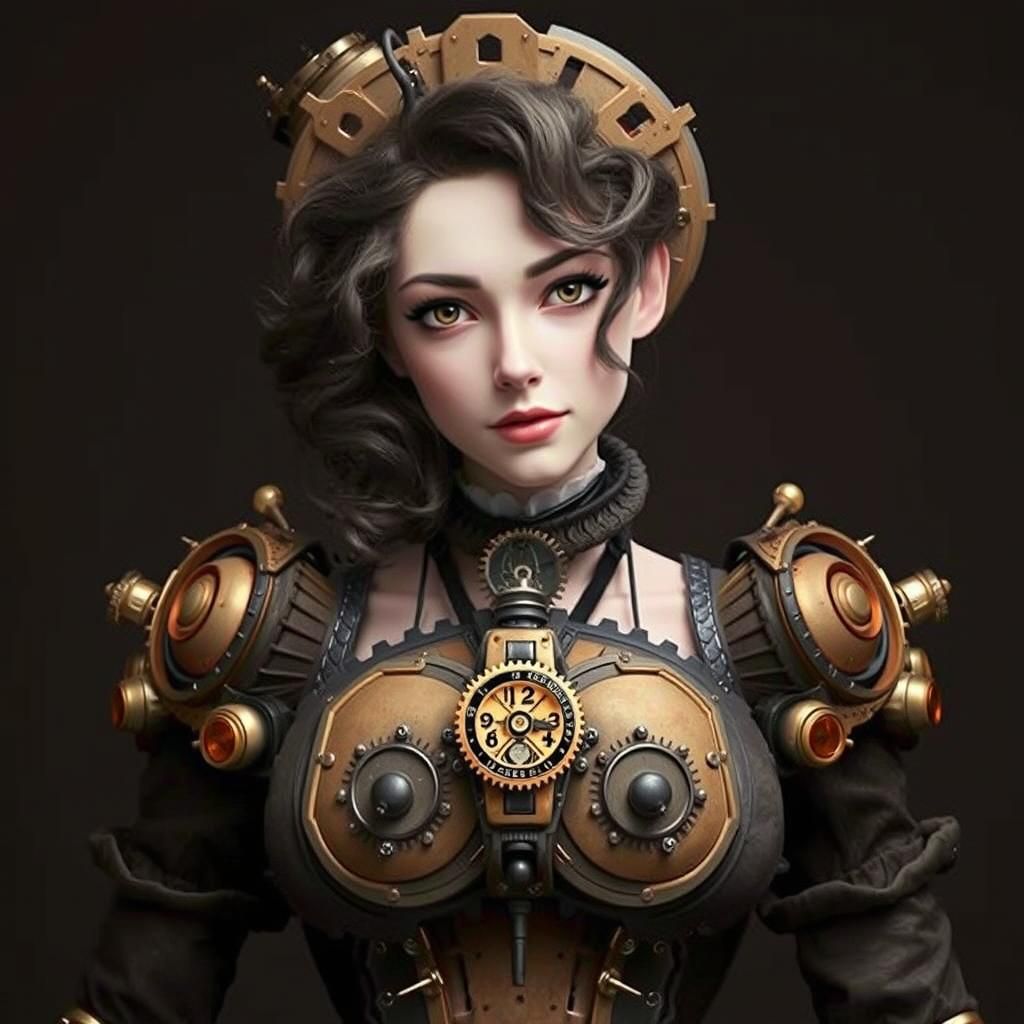 Clockwork Maid: Steampunk Doll with Glowing Eyes