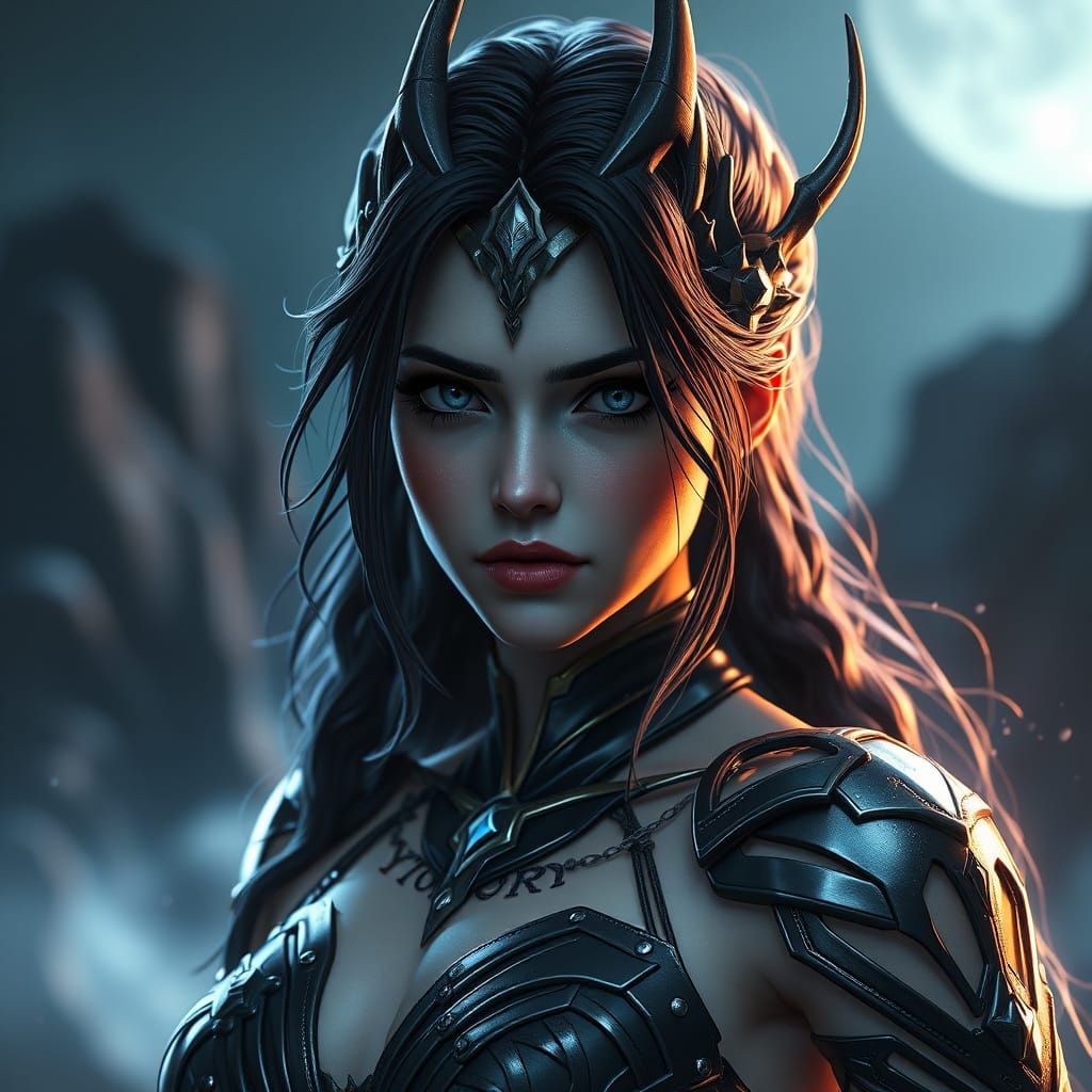 Surreal Goddess Nyxen Emerges from Digital Night