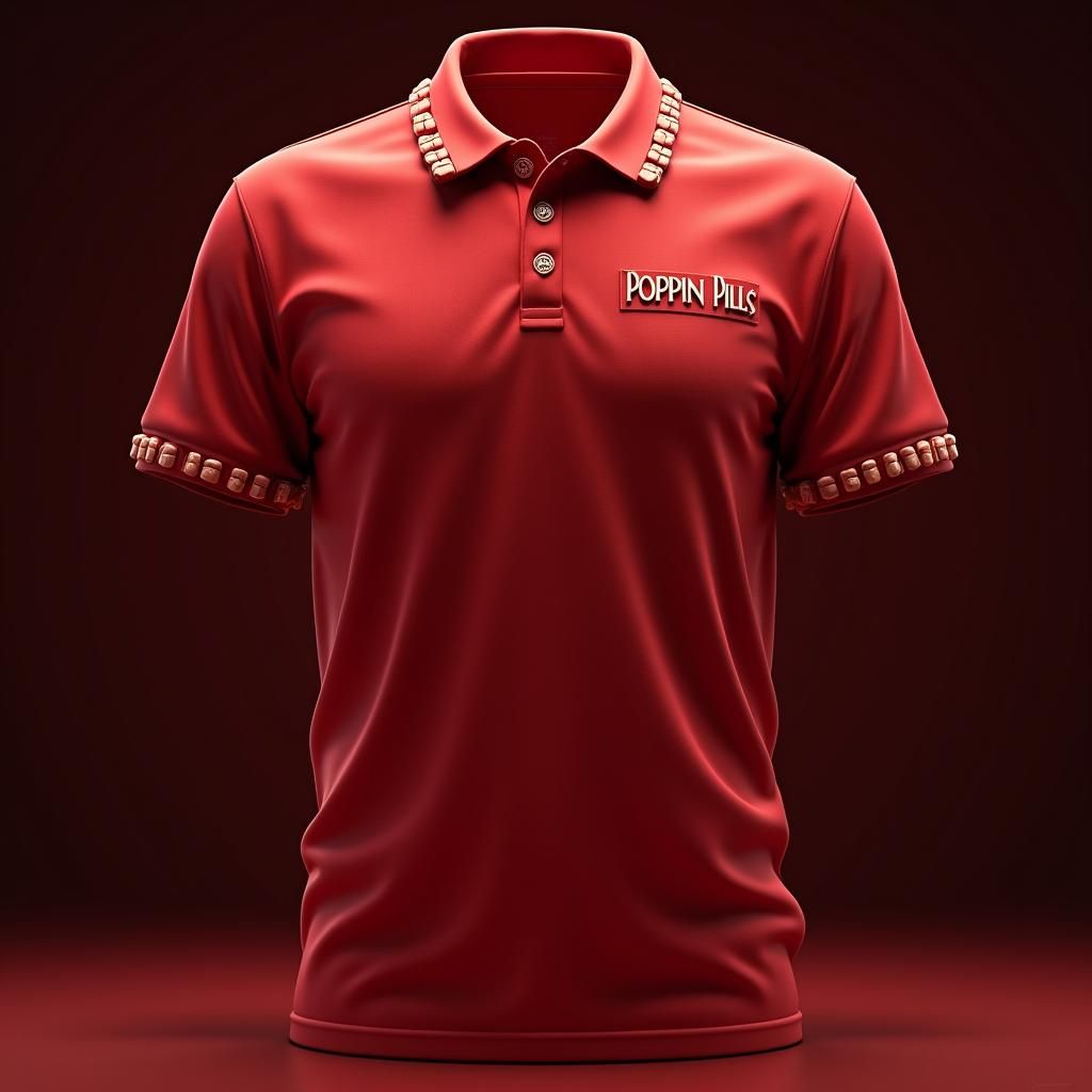 Polo Shirt with Pill Buttons in Fantastical Style