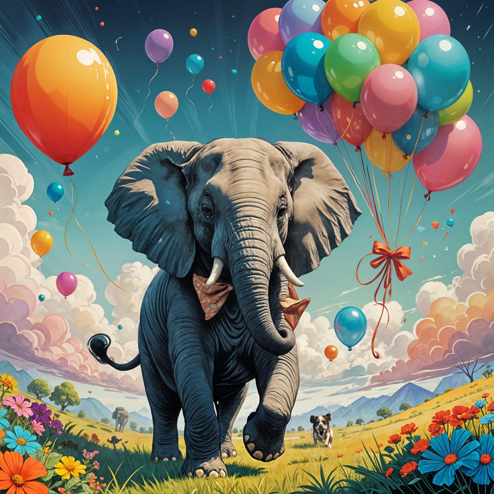 Whimsical Rainbow Friends in Vibrant Digital Art