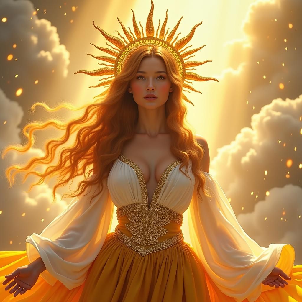 Eki: Basque Sun Goddess Portrait in Digital Art