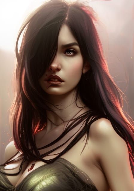 Detailed Portrait of a Demon Girl
