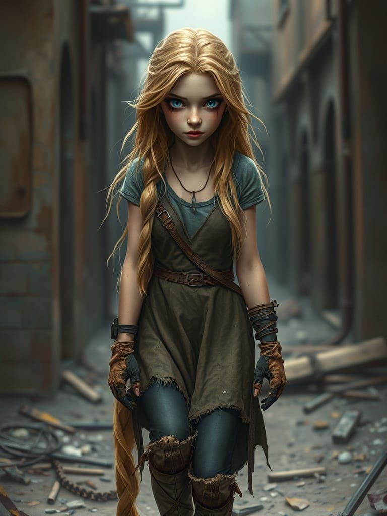 Rapunzel in Post-Apocalyptic Desolation