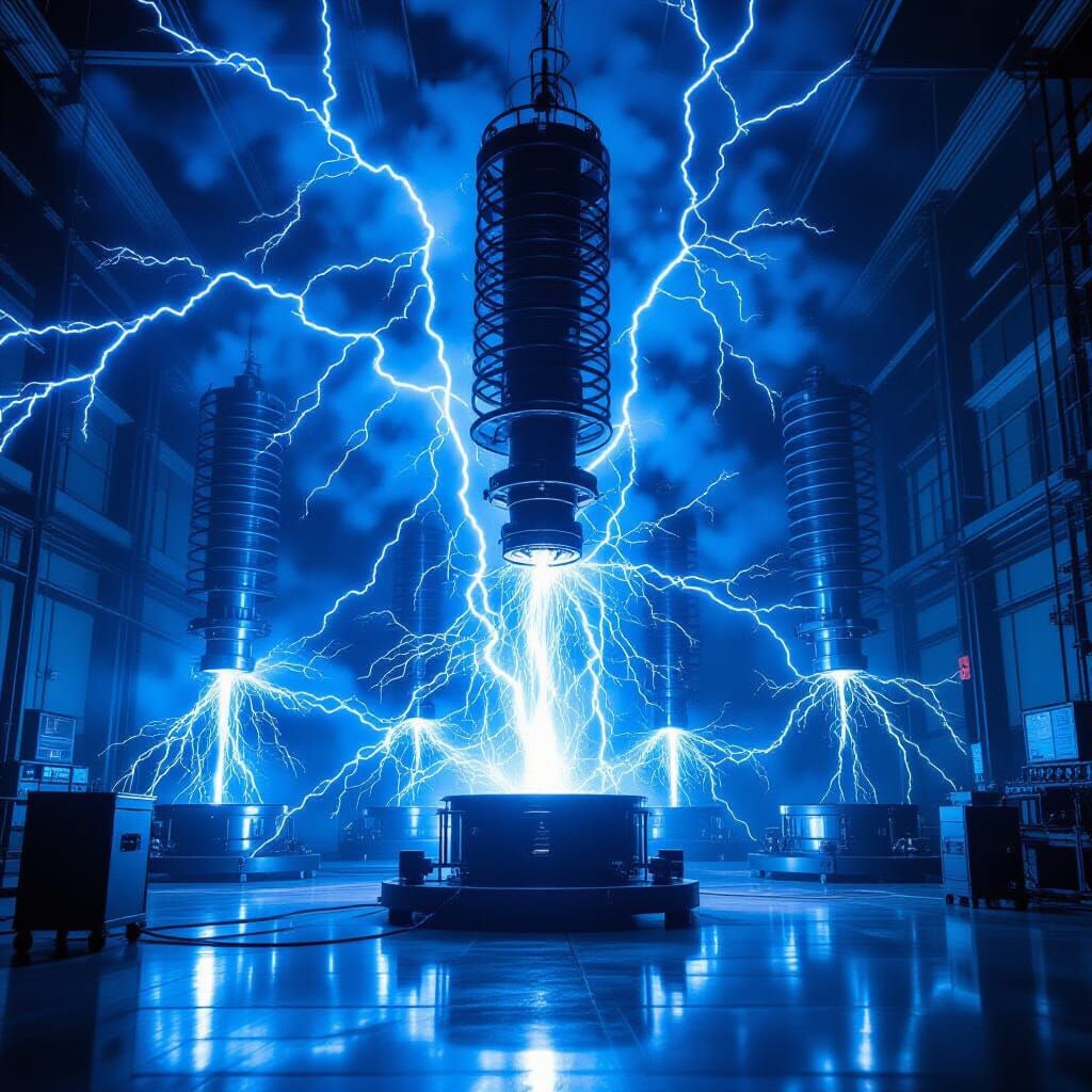 High Voltage Laboratory With Tesla Coils