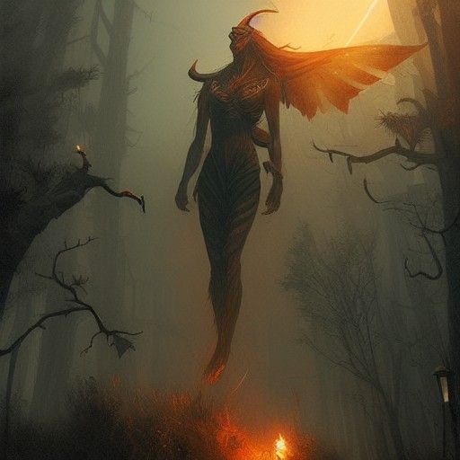 Sinister Mythical Creatures in Dark Fantasy Style