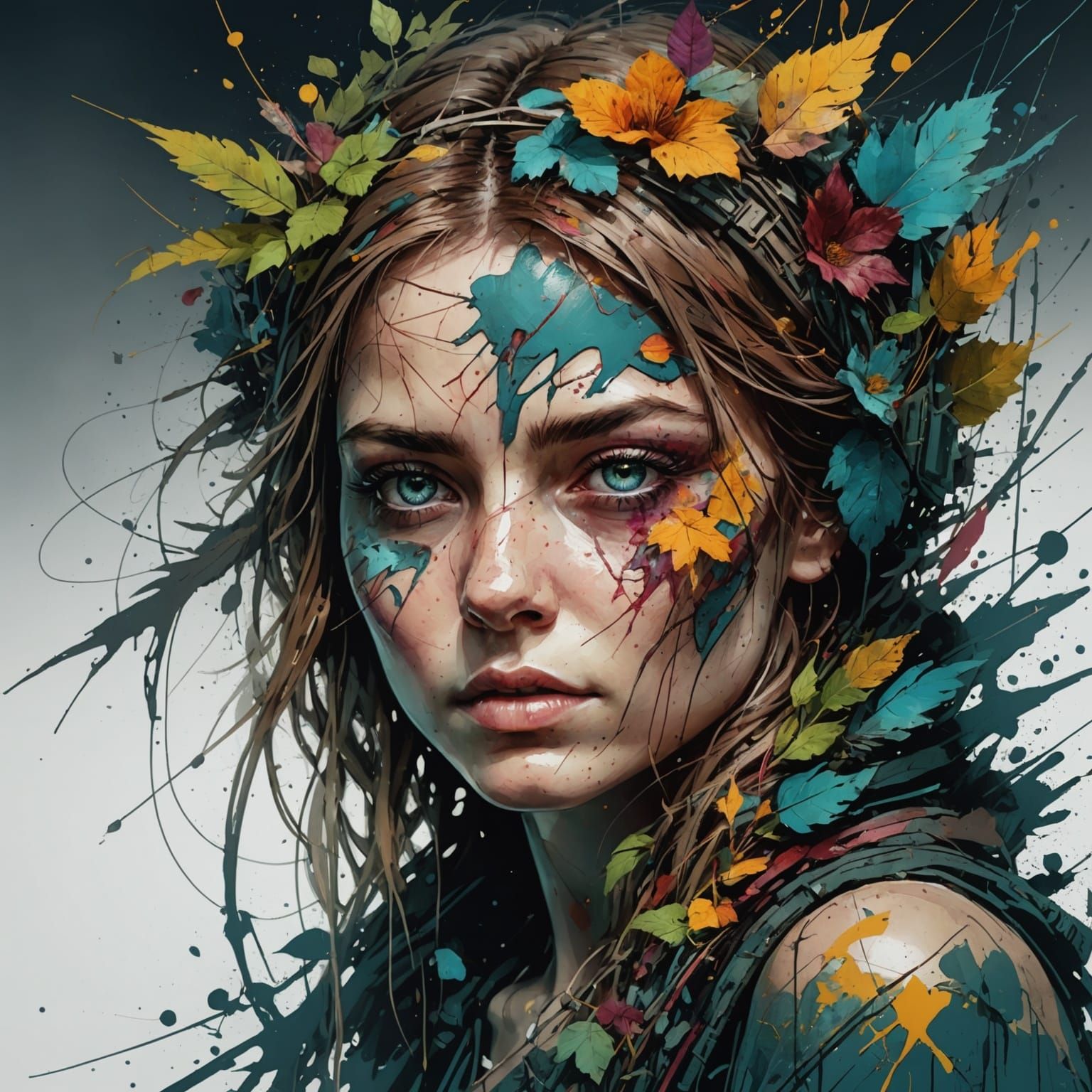 Intricate Dark Fantasy Digital Art in Grunge Style