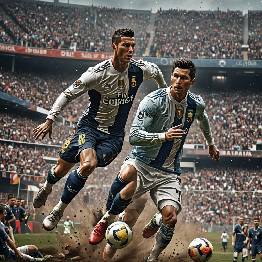 Cristiano Ronaldo and Messi: Fantasy Concept Art