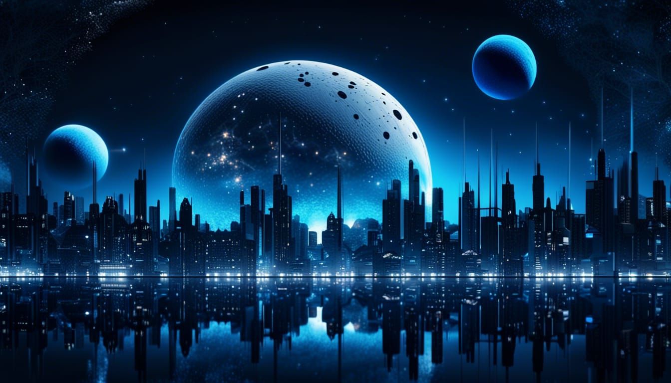 Futuristic City on the Moon: Intergalactic Urban Landscape