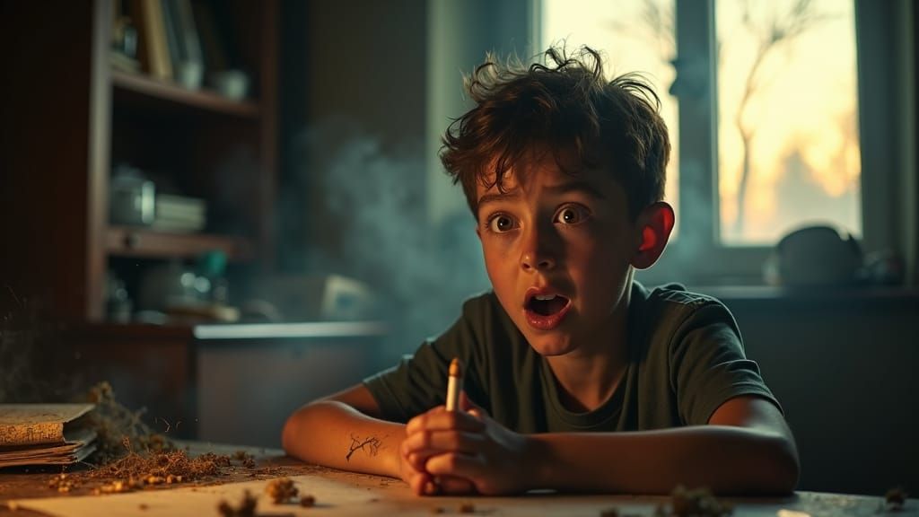 Boy's First Cigar: A Moment of Fear and Relief