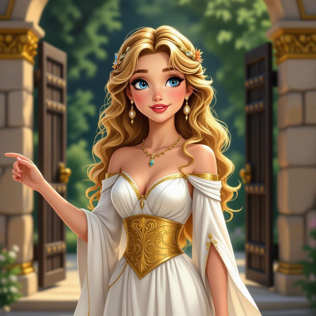 Disney-Style Cassandra of Troy with Golden Curls