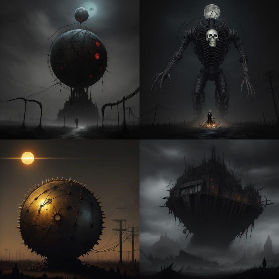 Barbed Wire Ball Sculpture