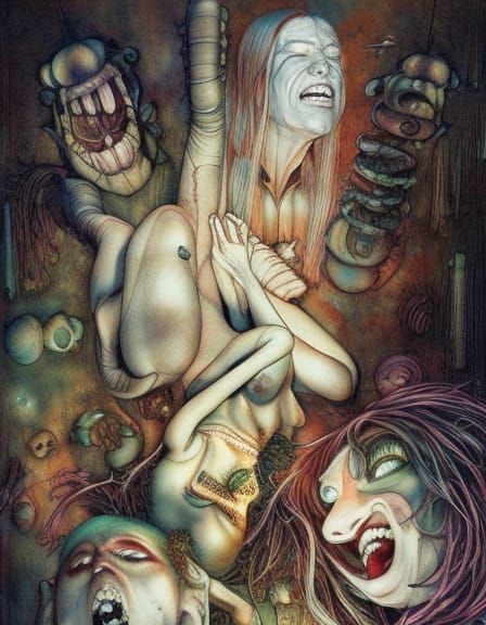 Surreal Dreamscape with Intricate Details and Vibrant Colors