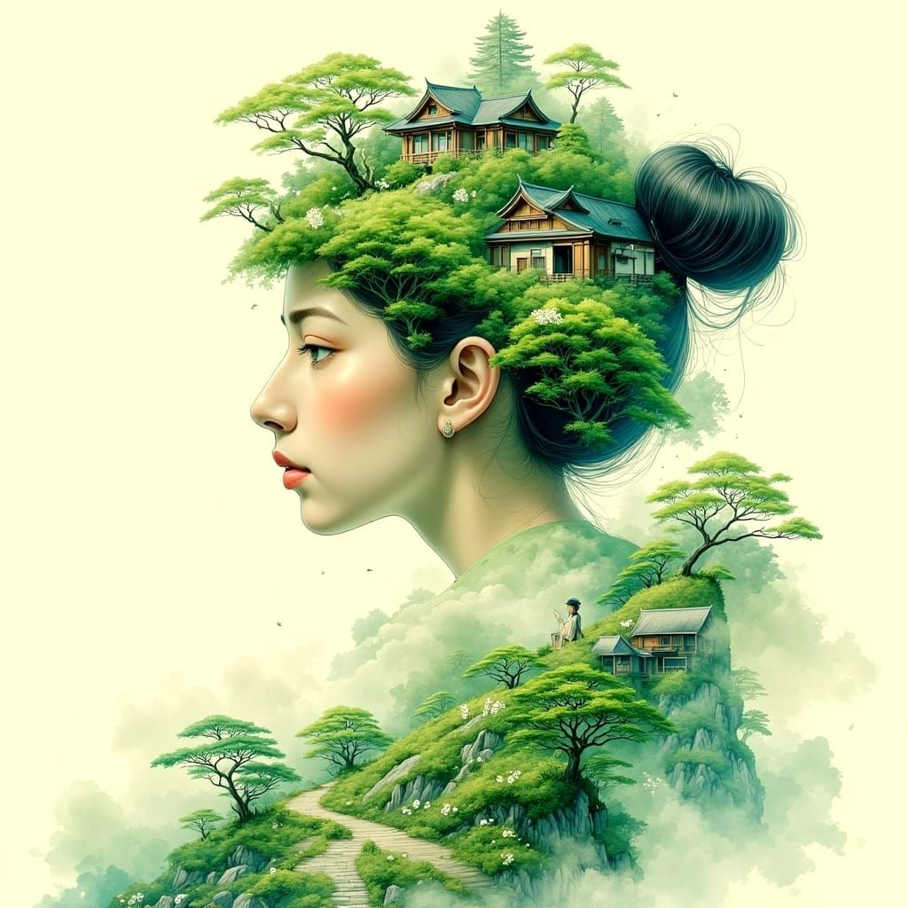 Ethereal Earth Woman in Golden Age Illustration