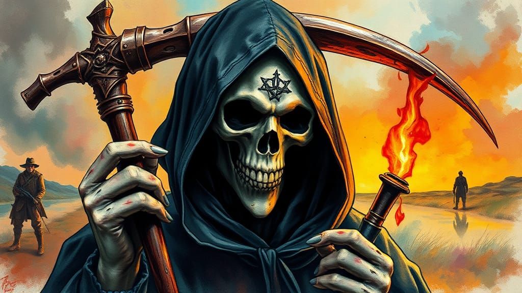 Grim Reaper Portrait in Fantasy Gothic Style