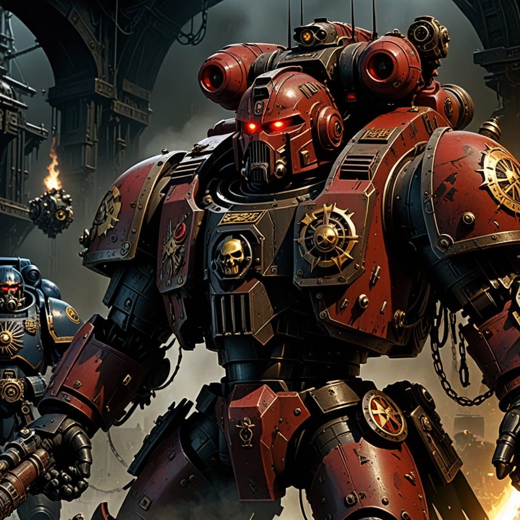 Warhammer 40k Battleship Bismarck in Grimdark Style