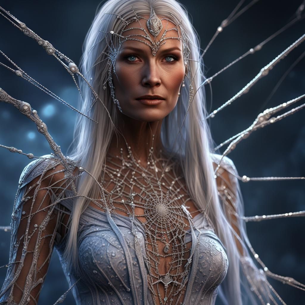 Diamond-Skinned Ghost Spider in Fantasy Art Style