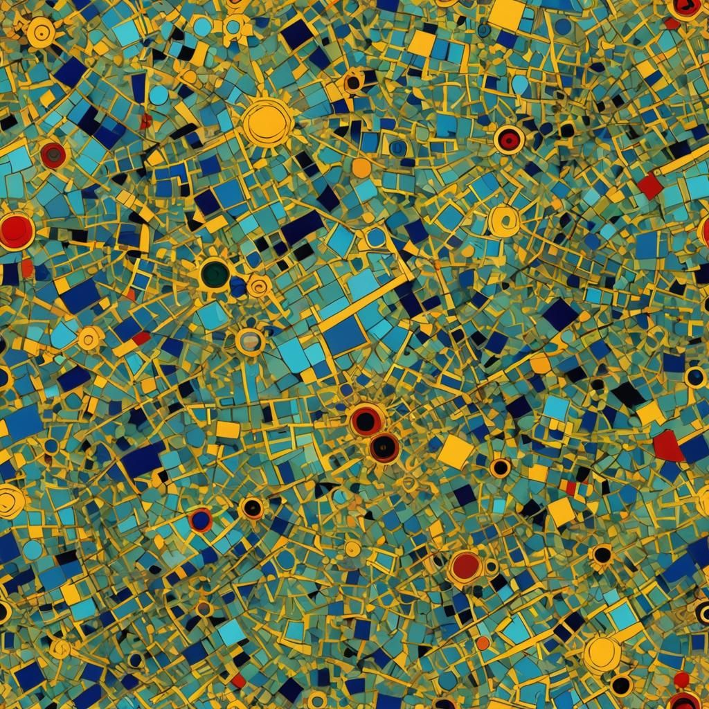 Van Gogh Style Geometric Pop Art in 8K