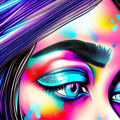 Detailed Portrait with Glitter and Spray Paint