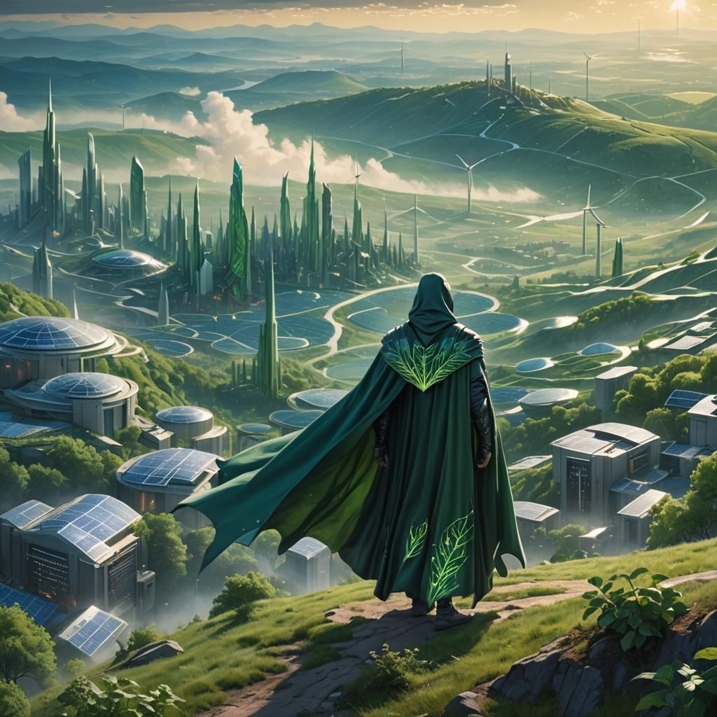 Futuristic Eco-City Panorama in Fantasy Matte Painting