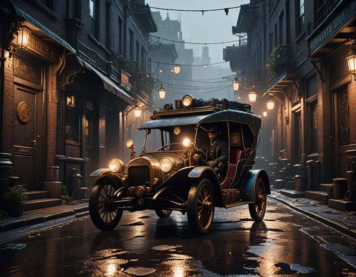 An exquisitely ornate, steampunk-inspired Trishaw