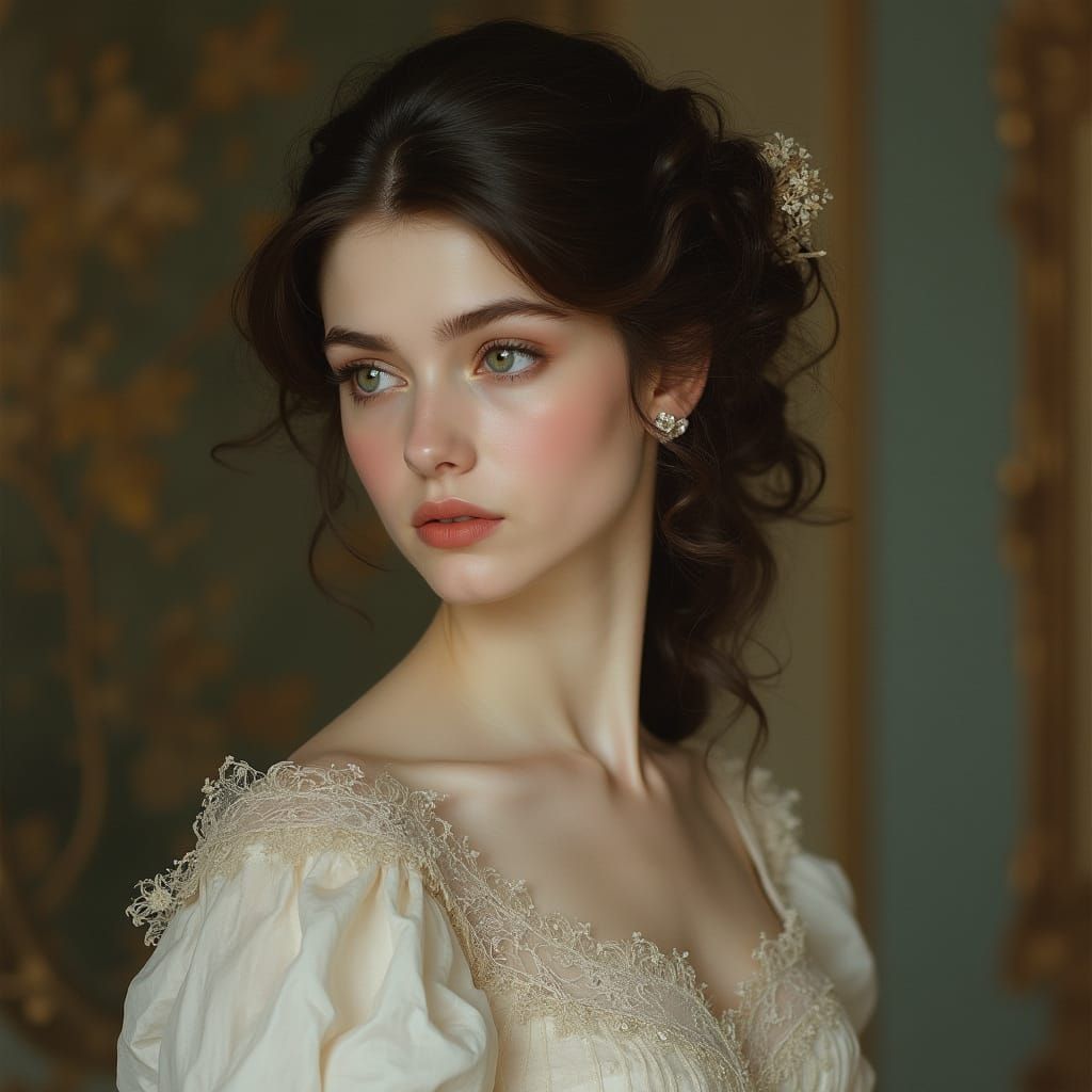 Elegant Lady in Art Nouveau Style