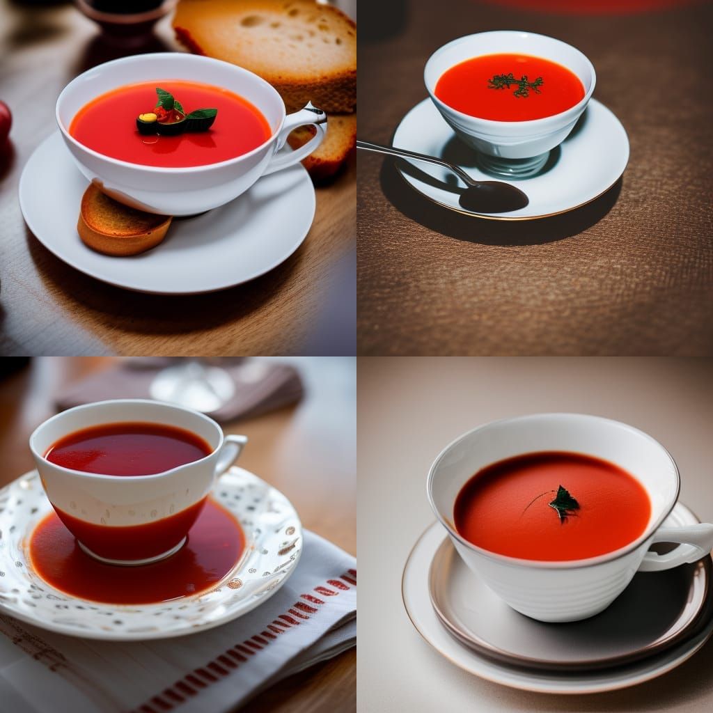 Tomato Soup in Teacup: Professional Photography