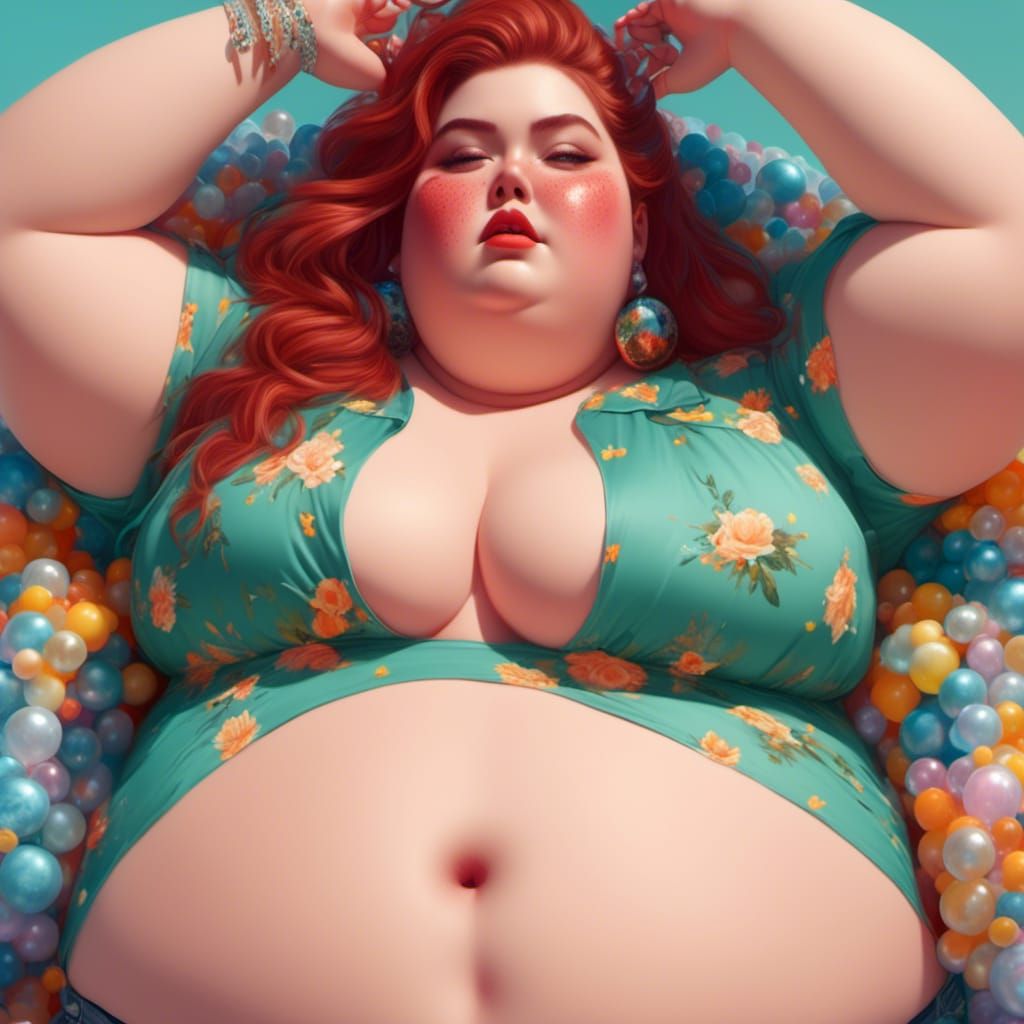 Hyperrealistic Portrait of an Obese Skinhead Woman